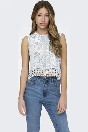 JDY MALOU S/L LACE TOP JRS - Dames - Blouses