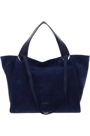 Coccinelle Leren Schoudertas Oliver Suede Handbag Suede Leather Blauw