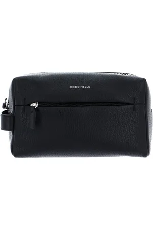 Coccinelle Leren Toilettas Man Soft Travel Beauty Case Zwart