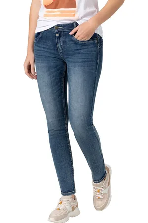Timezone Dames Jeans Broeken Tight Sanya skinny Fit Blauw 25W / 28L Volwassenen