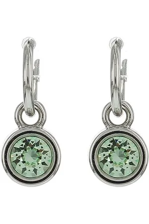 Biba Oorhangers zilver met steen Chrysolite