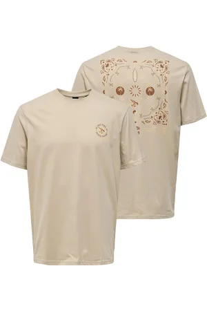 Only & Sons T-shirt Onsmanuel Life Reg Ss Desert Tee Cs 22035647 Silver Lining/waves Mannen