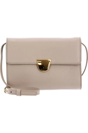 Coccinelle Leren Schoudertas Ever Mini Bag Grained Leather Beige