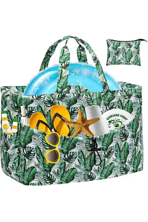 Merkloos Grote strandtas voor dames, XXL, familie met ritssluiting, waterdicht, grote strandtas, lichte strandtas, voor dames en heren, badtas, zwembadtas, saunatas voor picknick, vakantie