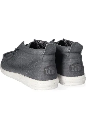 Hey dude Wally Mid Canvas Heren Instappers Grey