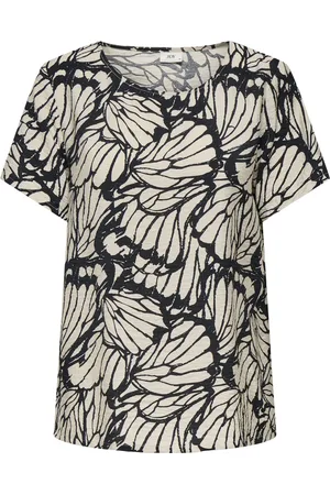 JDY TROYA LIFE S/S O-NECK TOP WVN DIA - Dames - Blouses
