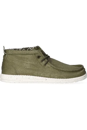 Hey dude Wally Mid Canvas Heren Instappers Olive
