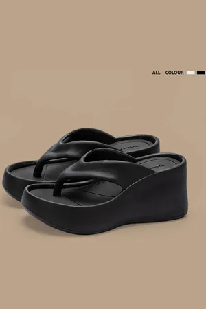 Merkloos Vrouwen Clip Teen Wedge Slippers 2025 – Zomer Chunky Platform Strand Sandalen met Dikke Zool, Hoge Hakken Eva Slippers en Slides – Schoenmaat 35-36, Dames Zomerschoenen, Platform Sandalen, Wedge Slippers