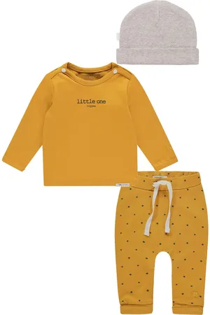 Noppies Kledingset - 3 delig - Broek Kris met sterretjes - Shirt Hester - Muts Nevel Taupe