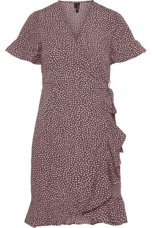 VERO MODA VMHENNA 2/4 WRAP FRILL DRESS COLOR Dames Wikkeljurk