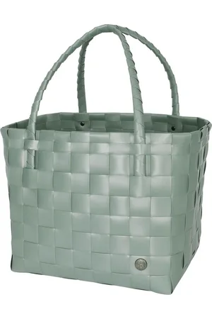 Handed By Duurzame handgevlochten boodschappentas - Shopper - Weekendtas - Strandtas - Sporttas - Paris - saliegroen - sage green
