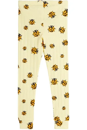 Mini Rodini Ladybugs ribgebreide legging van biologisch katoen 116-122