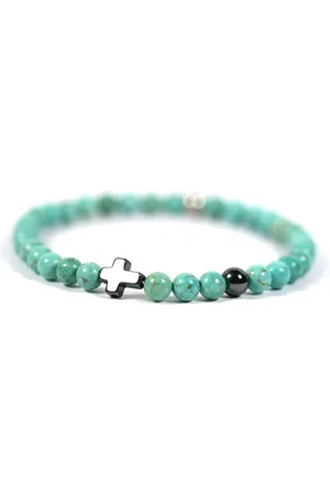 IBIZA MEN MENS JEWELLERY Ibizamen - Heren - armband - - turquoise - 8mm - 19cm