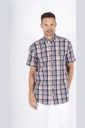 Merkloos Pre End - Blouse Rome /blauw ruit 100367 KM - maatM