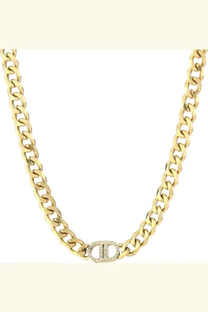 Yehwang The Good Life Strass Stainless Steel Dames Ketting - 37cm