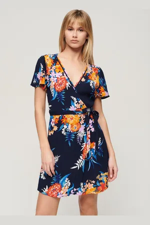 Superdry Mini-wikkeljurk met print - Dames - Jurken