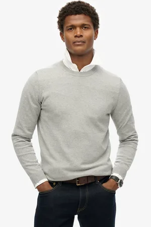 Superdry Trui met ronde hals van biologisch katoen en kasjmier - Heren - Sweaters