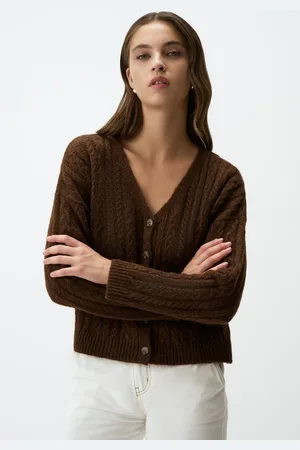 Jimmy Key Chocoladebruin Kabelgebreid Vest