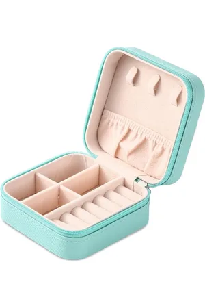 Merkloos 1-pack - Mini reis-sieradendoos van leer - Opbergdoos voor ringsieraden - Opberggeschenkdoos - Voor meisjes en vrouwen