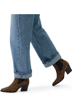 Manfield Dames - Panterprint leren cowboy laarzen