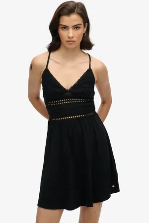 Superdry Jersey min-jurk met kanten details - Dames - Jurken