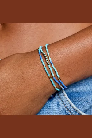 Pura Vida Out to Sea Bead Stretch Armband Set van 3