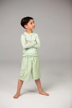 Ducksday UV-Zwemshirt voor kinderen - UV-werend UPF50+ - Rashguard met Lange mouwen - unisex - Andes - Muntgroen - maat 6 jaar