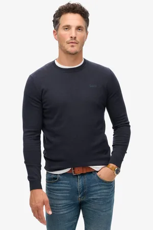 Superdry Trui met ronde hals van biologisch katoen en kasjmier - Heren - Sweaters