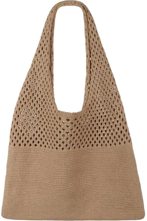 Merkloos Gehaakte mesh strandtas zomer vakantie esthetisch gebreide boho schoudertas voor vrouwen