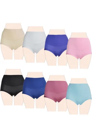 Merkloos Dames hoog slips 8-pack S/M