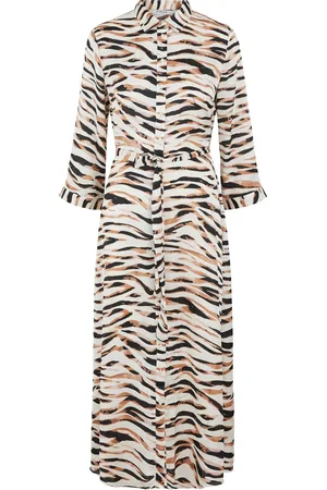 Pieces® PCRYJA 3/4 MIDI TIE DRESS D2D BC Dames Jurk