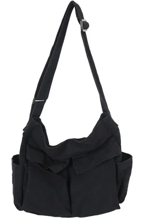 Merkloos Canvas Messenger Bag Grote Crossbody Tas met Meerdere Zakken Canvas Schoudertas Unisex