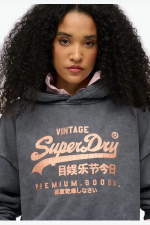 Superdry Vintage Relaxed-hoodie met metallic logo - Dames - Hoodies