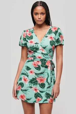 Superdry Mini-wikkeljurk met print - Dames - Jurken