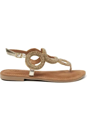 Lazamani Gita Leren Dames Sandalen Gold