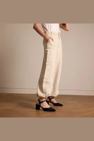 No Stress Dames - Zwarte suède slingbacks