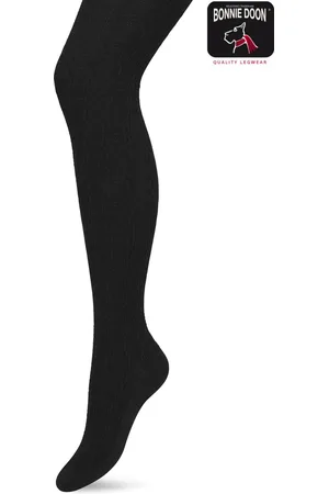 Bonnie Doon Bio Kabel Maillot Meisjes Zwart maat 92/110 XS - Ingebreid Kabel patroon - Biologisch Katoen - Uitstekend draagcomfort - Classic Cable Tights - OEKO-TEX - Gladde Naden - Klassiek - - BP213901.101
