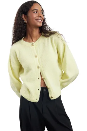Trendyol Geel Boucle-Jasje-Achtig Gebreide Cardigan Twoaw25Hi00147