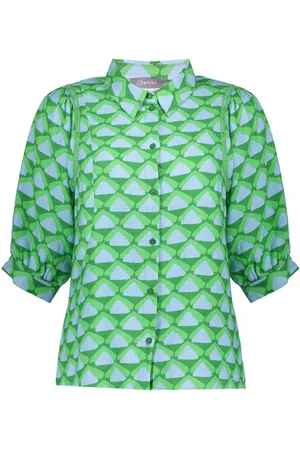 Geisha Blouse Blouse Met Patroon 53458 20 000530 Green/blue Dames