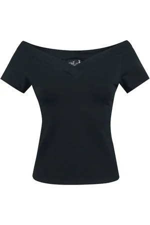 Hell Bunny Alex Top T-shirt XS Katoen Dames - Basics, Casual wear, Rockabilly