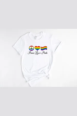 Bella + Canvas Lykke Peace Love Pride tshirt| LGBTQ+|Pride| Rainbow Heart Gay Pride Quote |Equality Shirt | Pride Month | Unisex T-shirt| |