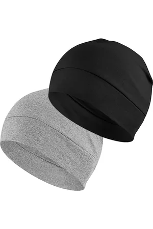 Merkloos MOSEN-Skullcaps - 2-pack - katoenen skullcaps - lichtgewicht slaapmutsen - ademende helmvoeringen - geschikt voor hardlopen, fietsen, slaapmutsen, chemotherapie hoofddeksels, veiligheidshelmen - unisex - past op hoofden van 56-60 cm
