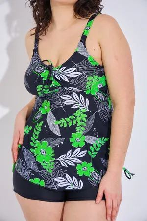 Merkloos Nieuwe collectie Tankini set- Grote maten 2-delige Fashion Tankini- Badmode Badpak Strandkleding Badkleding VH3836-