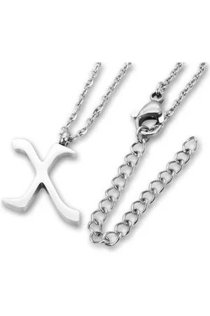 Amanto Ketting Letter X - 316L Staal - Alfabet - 18x13mm - 50cm