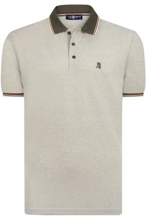 Jimmy Sanders Polo Shirt Pique Korte Mouw - Overhemden - Katoen Blend Heren - L