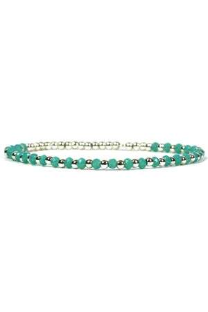 Heaven Eleven Dames - armband - 925 zilver - 2,5mm - - turquoise - 16,75cm