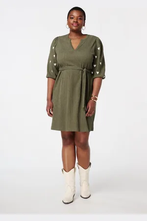 MS Mode Jurk Jurk met geborduurde hartjes