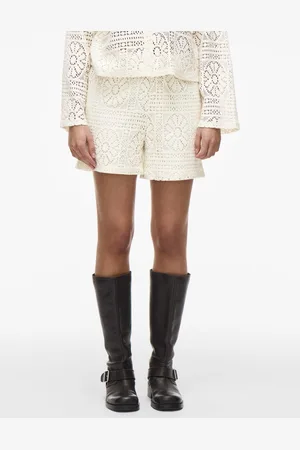 VILA Broek Vimerinda Crochet Hw Shorts 14105213 Birch Dames