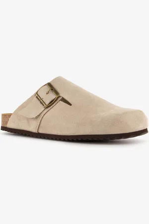 Hush Puppies Suede dames clogs taupe -