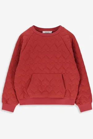 Sissy-Boy Rode sweater met hartjes quilting